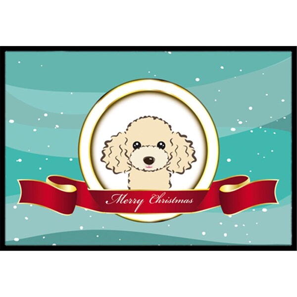 Carolines Treasures Buff Poodle Merry Christmas Indoor and Outdoor Mat- 18 x 27 in. BB1568MAT - main